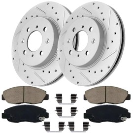 AUTOSTEADY 10.31" Front Brake Kit Replacement for 1999 2000 2001 2002 2003 2004 2005 Honda Civic, 2010 2011 2012 2013 2014 Honda Insight, 1997-2005 Acura EL Drilled Slotted Brakes Rotor Pads 3295 465A