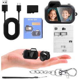 Lmuwecno Key Chain Mini Camera Llavero,CáMara FotográFica Llavero,Pocket Pixel Keychain Camera,1080p Hd Micro Mini Camera,Dv Video Camera,for Students,Kids (64G)