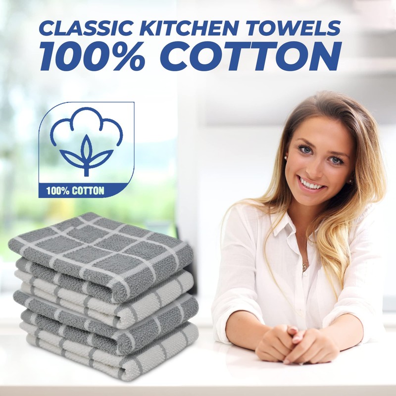 Towelogy® Premium Tea Towels for Kitchen 100% Cotton Lint Free
