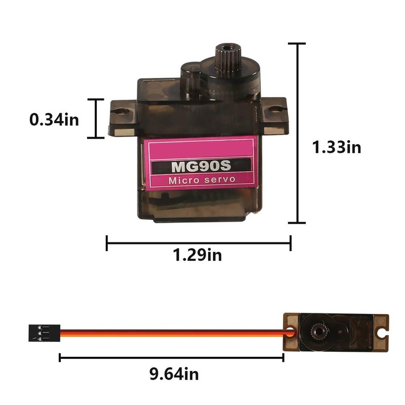 12PCS MG90S Servo Micro 360° 9G Servo Motor Geared Micro