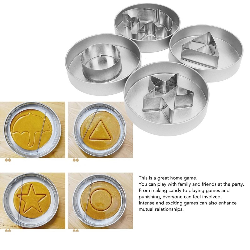 4Pcs Stainless Steel Cookie Cutter Set Biscuit Cutter Set Candy