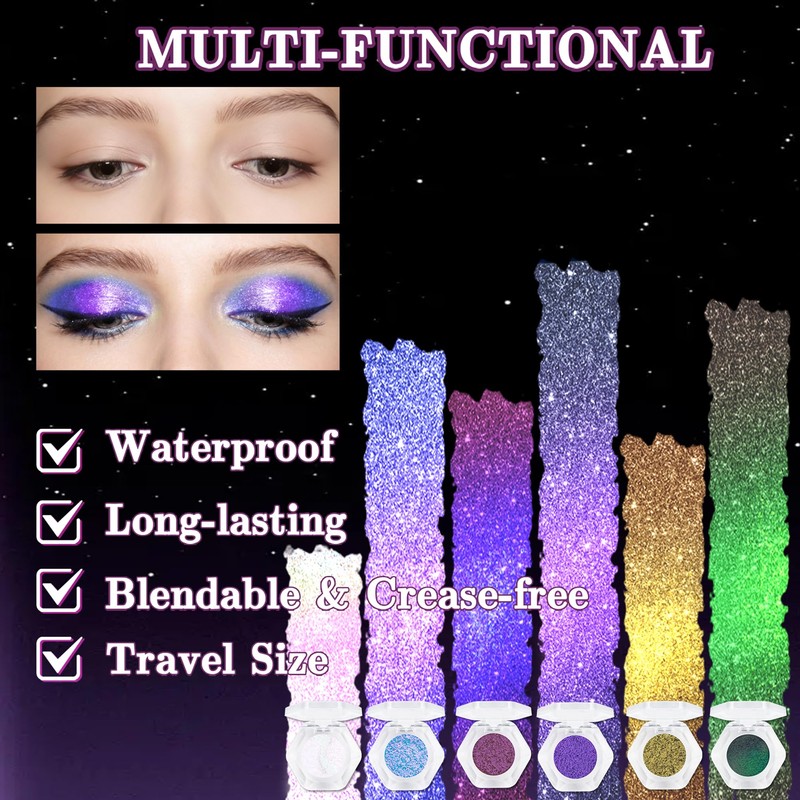 Purple Chameleon Duochrome Eyeshadow, Multichrome Chrome Eyeshadow Palette