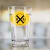 LOGOVISION Railroad Crossing Traffic Sign Train 16 oz Pint Glass,