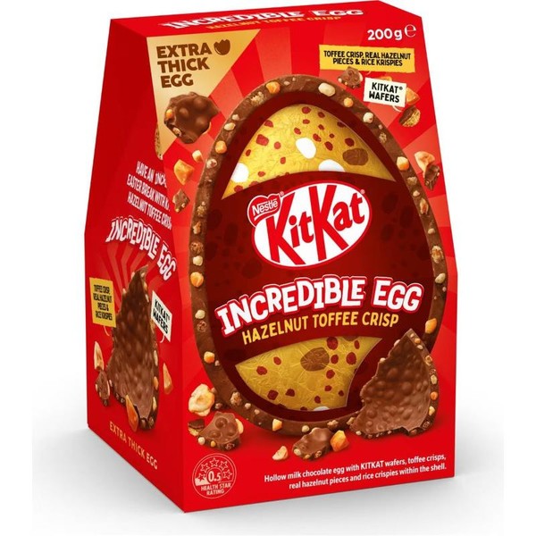 Nestle Kitkat Incredible Egg Hazelnut Toffee Crisp 200g