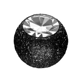 PIERCINGLINE® Surgical Steel Screw Ball Diamond Look and Crystal, 316L surgical steel, black PVD