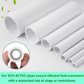 CKVIHAV 6Pcs 3/4 Inch PVC Pipe 17" Long Sch40 Industrial Pipes for Home DIY, Greenhouse, Garden, Farm, Workshop, Furniture Grade, White (0.75" x 17"L)