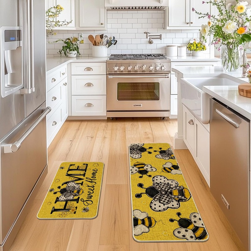 Artoid Mode Beige Bee Home Sweet Home Spring Kitchen Mats