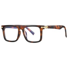 Breaksun Fashion Square Glasses for Women Men Non Prescription Clear Lens Eyeglasses (Tortoise)