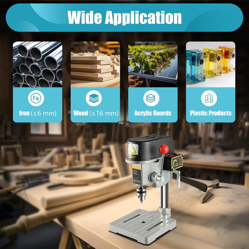 Rocoreny Small Benchtop Drill Press, 3-Speed Mini Wen Drill Press