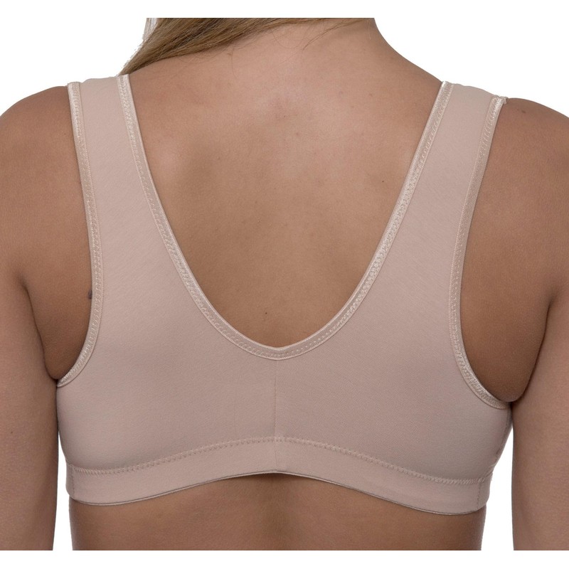 Gemm Womens's Front Fastening Mastectomy Bras with Pockets Non Wired