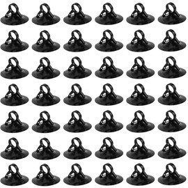 Pack of 60 Suction Cups, Suction Cups for Car, Plastic Suction Cups, 45 mm Suction Cups Without Hooks for Car Windows, Cosmetic Mirrors, Glass, Bathroom, Kitchen (Black)