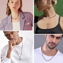 PROSTEEL Wax Rope Necklace Cord with Clasp 2mm 30 inches Mens Chain