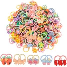 Paifeancodill Girl Hair Ties, 60 Pcs 30 Pairs Baby Girl Hair Ties Cute Cartoon Elastic Rubber Bands Ponytail Hair Holders Head Bands Ropes Hair Accessories for Girls Infants Toddlers Kids Teens