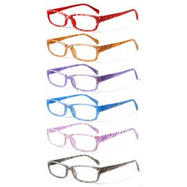 NORPERWIS Reading Glasses 6 Pairs Stylish Color Readers Fashion Glasses for Reading Men & Women (6 Pack Mix Color-2, 2.50)