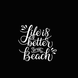 AzQuest Life is Better at The Beach Decal Vinyl Car Sticker | Cars Trucks Vans Walls Laptop | White | 6 Inch | AZQ180|