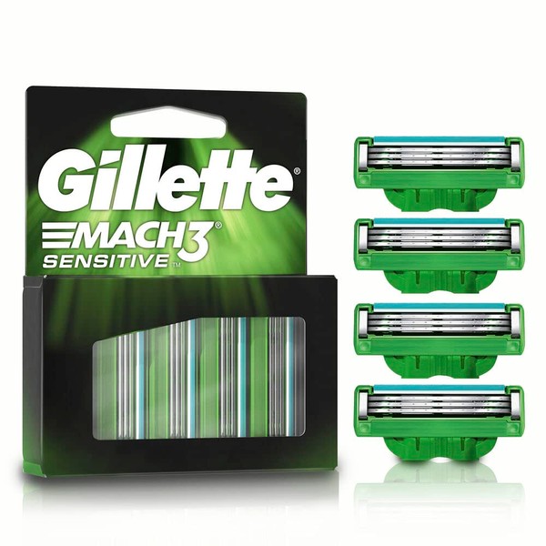 GILLETTE Mach3 Sensitive, Cartucho de Rastrillo para Afeitar, 2 Repuestos