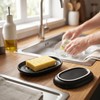 Houlishu Ceramic Soap Dish, Modern Black Bar Soap Holder for
