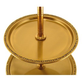 Three Tier Antique Gold Finish Metal Cupcake, Dessert, Appetizer Stand