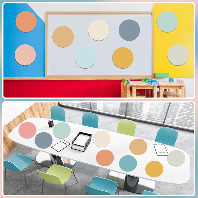 Lincia 24 Pack Colorful Erase Dots Circles 10.5 Inch Removable