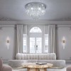 Litaddscen K9 Crystal Chandelier Flush Mount Ceiling Light,Modern Round Raindrop