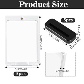 Set of 5 Magnetic Card Holders, 35PT UV Protection Magnetic Card Holder with Trading Card Stand, Plastic Trading Card Sleeves, Trading Card Sleeve for Sports Cards, Trading Cards