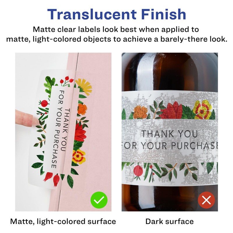 AVERY Matte Clear Rectangle Labels, 5" x 7", 20 Labels,