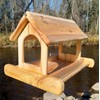 16 Inch Hanging Cedar Wood Arched Fly Through Platform Bird