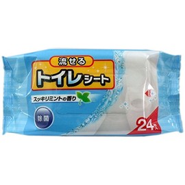 Cotton Lab Flushable Toilet Sheet, Refreshing Mint Scent, Pack of 24