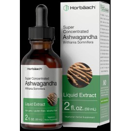 Horbäach Ashwagandha Liquid Extract | 2 Fl Oz | Alcohol Free | Vegetarian | by Horbaach