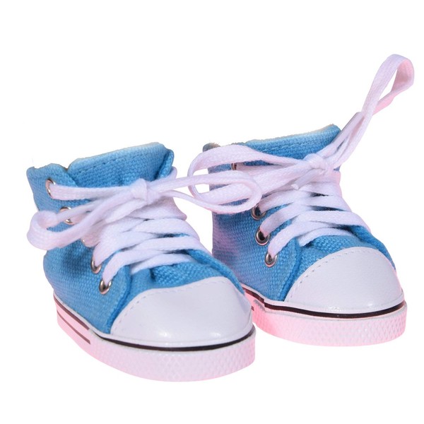 The New York Doll Collection Océan Bleu Toile Baskets Sport Chaussures s'adapte 18 pouces / 46 cm Poupées - Pour Mode Fille Poupées - Poupée Chaussures - Poupée Sport Chaussures