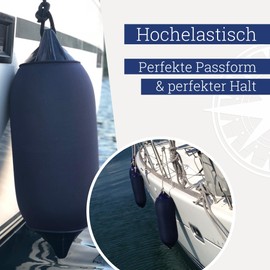 fender-design High Quality Cover for LangFender (Diameter 28-34 cm in Navy Blue) - 5 m Fender Socks for Self-Cut for Approx. 5-6 Fenders - Fender Sock for Your Boat Accessories