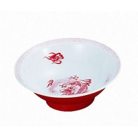 ENTEC CA-10 Chinese Bowl, Dragon Pattern, White/Red, Mizusho