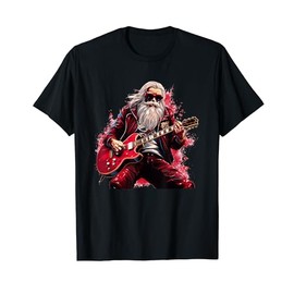 Funny Christmas Rock 'n Roll T-Shirt, black