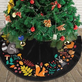 Forest Wreath Mushroom Goth Christmas Tree Skirt Gorgeous for Xmas Party Ornaments Holiday Decoration Accessory 30"
