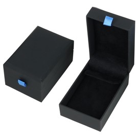 Iconikal Earring Necklace Bracelet Jewelry Gift Box, Black With Blue Ribbon, 2-Pack