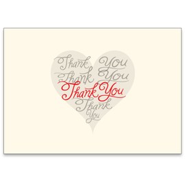 Superfine Printing Inc. 25 Cream Thank You Note Cards & Envelopes (5 x 7) - This is not a fold over card -
