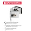Gedotec Glass Door Hinge Top & Bottom Silver Matt Square
