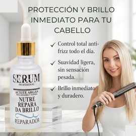 Sérum Capilar Anti Frizz con Protector Térmico AMAIA’S 80 ml – Argán y Macadamia – Control de Frizz en Humedad, Brillo Instantáneo y Suavidad – Para T