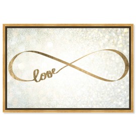 The Oliver Gal Artist Co. Typography Wall Art Canvas Prints 'Sparkle Love Quotes and Sayings Home Décor, 15" x 10", Gold Frame