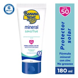 Protector Solar Banana Boat Mineral Sensitive 50+FPS 180 ml