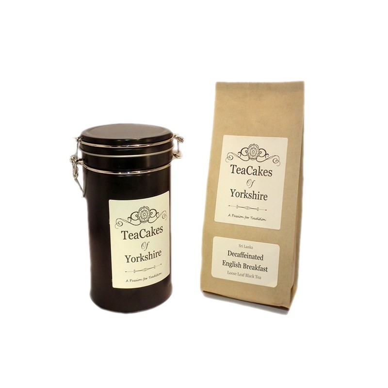 Decaffeinated English Breakfast Tea Gift Caddy 100g Airseal Black Decaff