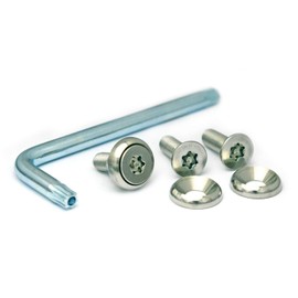 Stainless Steel License Plate Bolt (Silver) 3 Piece & Tool Set M6 x 20