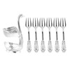 Coffee Spoon Holder Elegant Swan Shaped Alloy Mirror Polish Rich