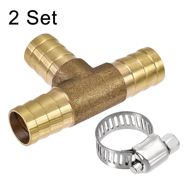 sourcing map Barb Hose Fitting 12mm OD Tee T Shape