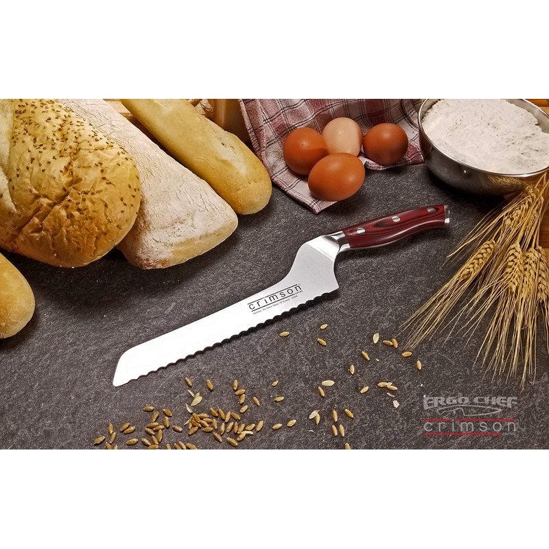 Ergo Chef Crimson Series 8-Inch Serrated Offset Bread & Deli