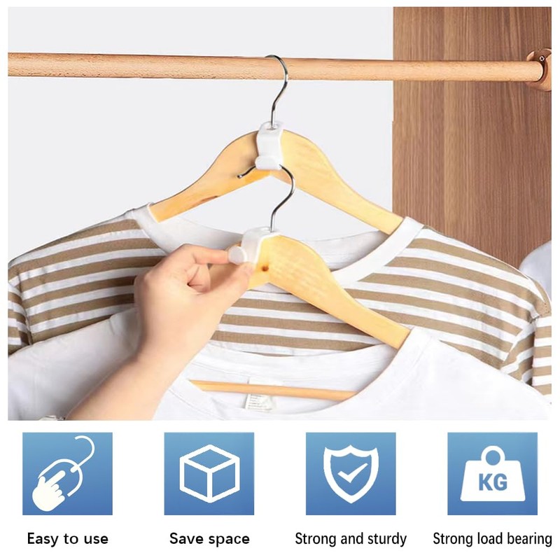 QTOETUII Clothes Hanger Connector Hooks,30Pcs Hanger Extender,Cascading Hanger Hooks,Space Saving