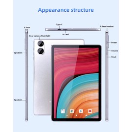 TANYIMING Android Tablet 10.1" inch, 4G LTE Dual SIM, 8GB RAM 128GB Storage,Supports extend 1TB, IPS Touchscreen,Dual Camera, WiFi/WLAN/Bluetooth/GPS,TYD-109 (Purple, 128 GB)