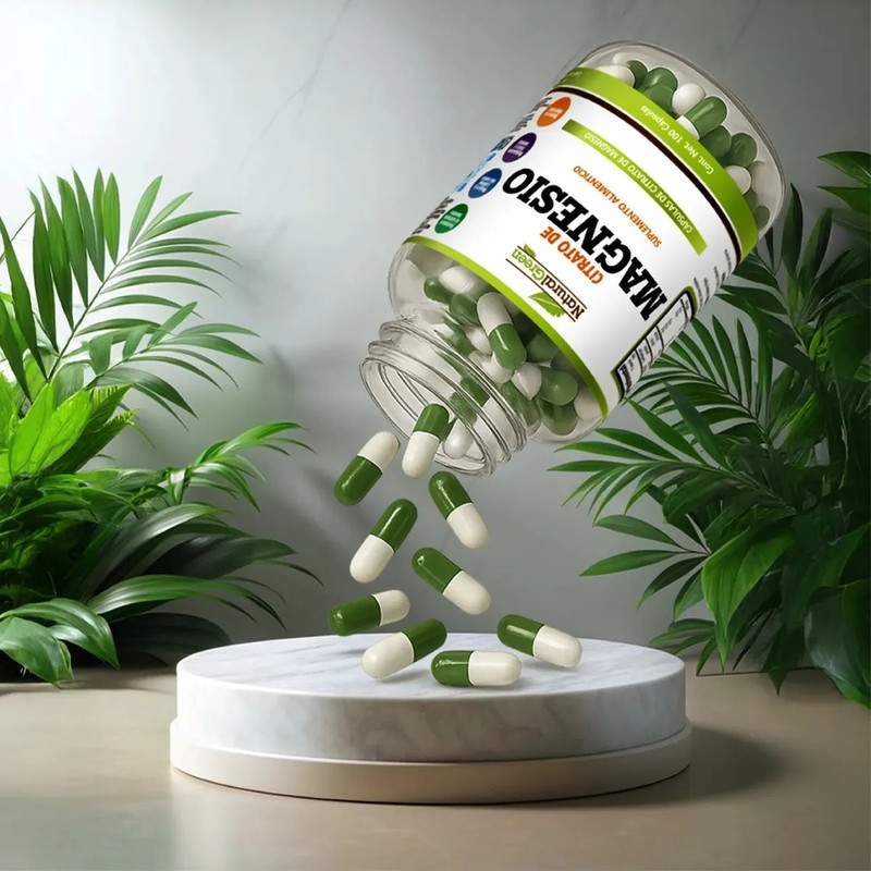 Citrato de Magnesio Natural Green 500mg - 100 Cápsulas Veganas