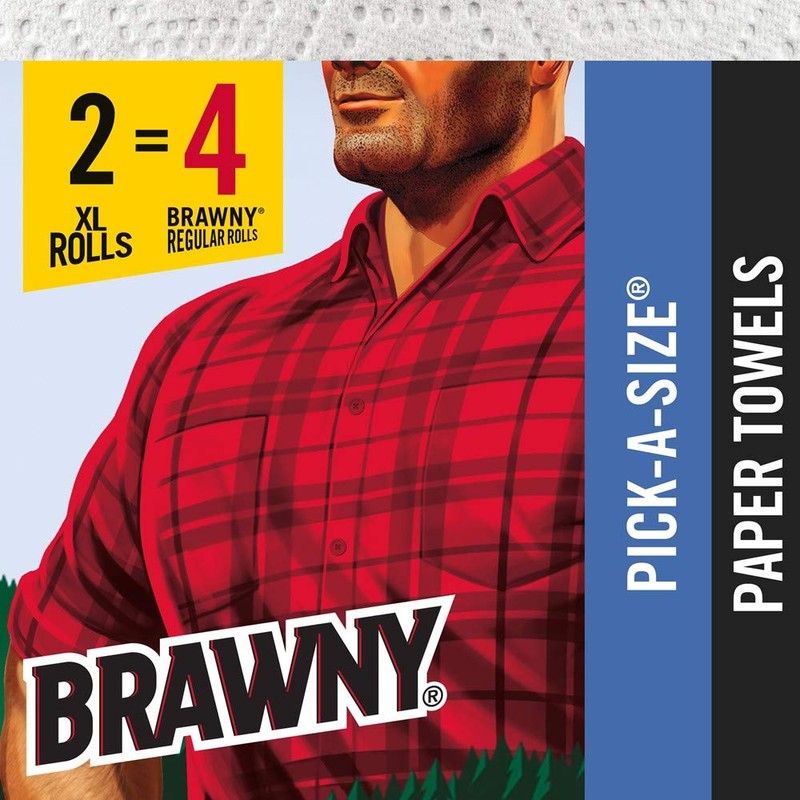 Brawny Paper Towels, 2 XL Rolls, Pick-a-Size, 2 = 4