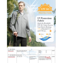 WULFUL Men's Sun Protection Fishing Shirts UPF 50+ UV Lightweight Quick Dry Cooling Button Down Shirts for Work Hiking Safari